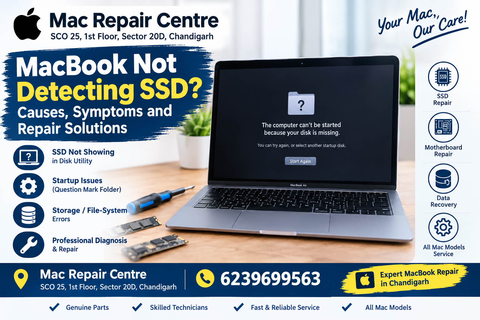 MacBook Not Detecting SSD: Causes, Symptoms, and Repair Solutions